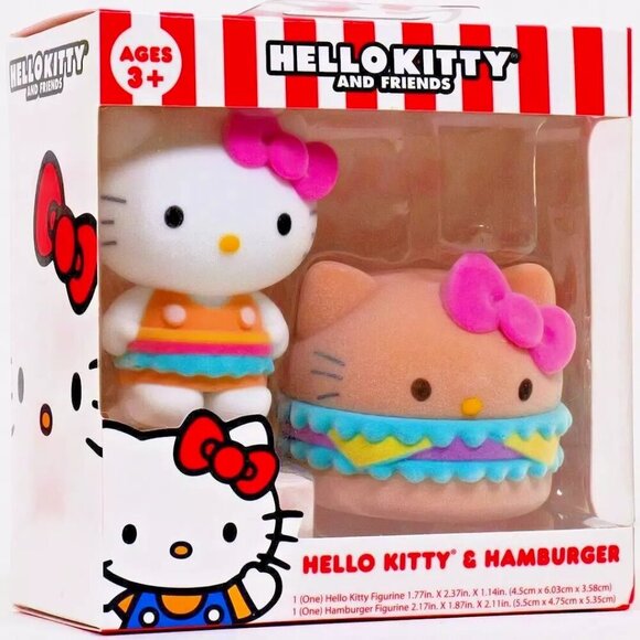 Sanrio Hello Kitty and Friends - Flocked Hello Kitty & Hamburger Set - Picture 2 of 4